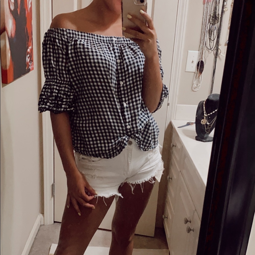 Black & White Gingham Top